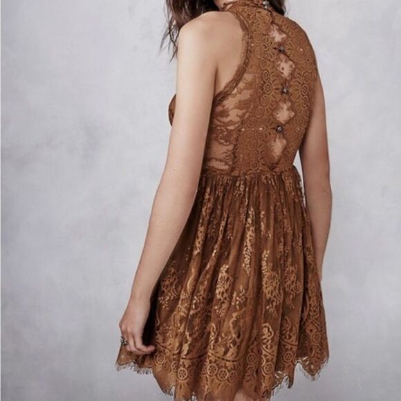 Free People Verushka Lace Mini Dress 4 - Picture 1 of 9